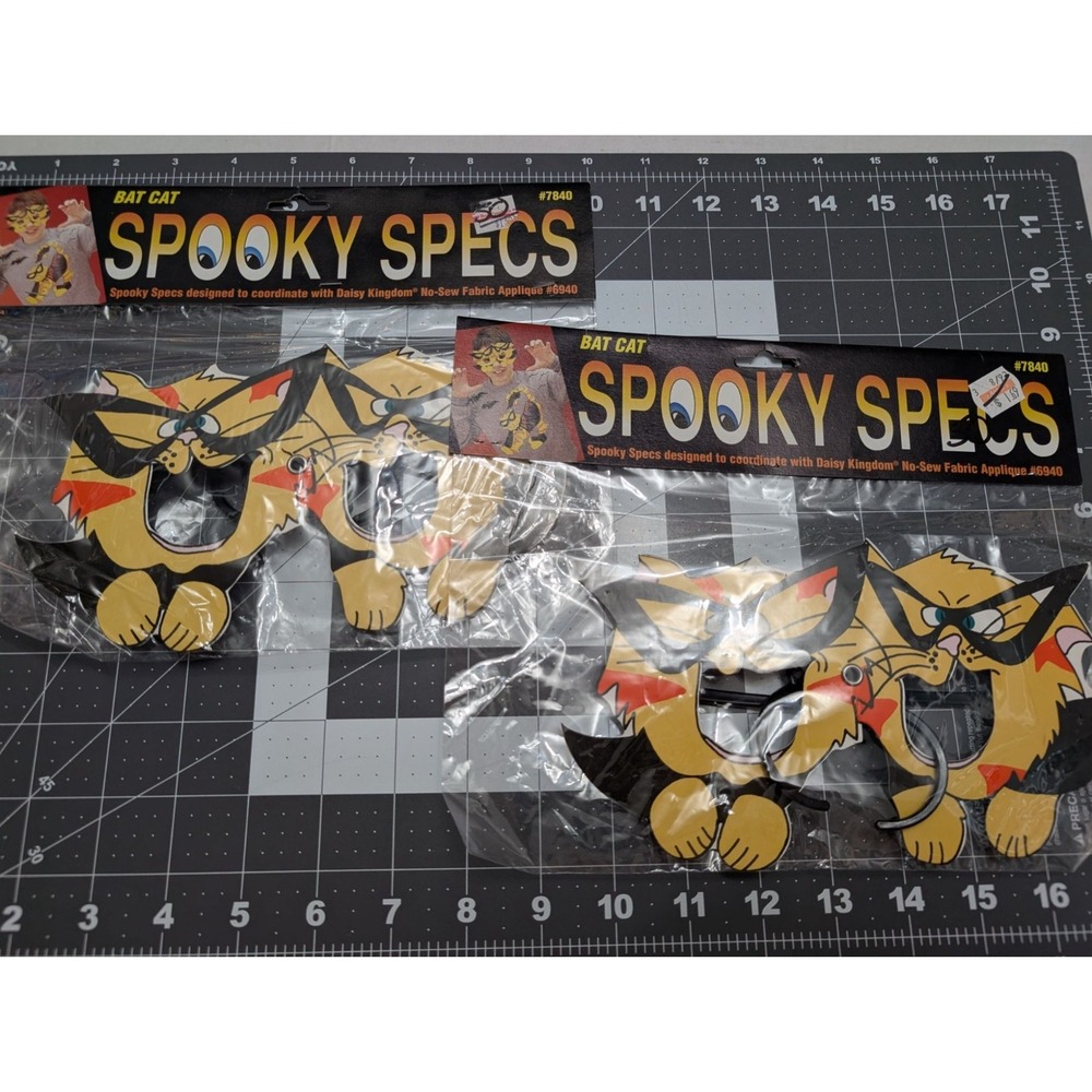 Daisy Kingdom Bat Cat Spooky Specs orange cat die cast Halloween glasses lot 2‎